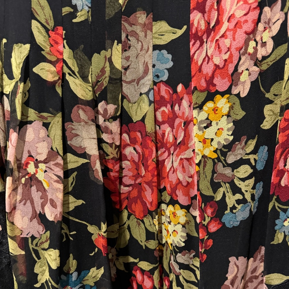 Rickie Freeman for Teri Jon Women’s black floral print skirt size 12 - Picture 6 of 12
